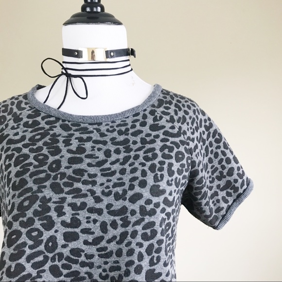 Piper Project Grey Leopard Print Cut Out Back Top - Picture 5 of 6